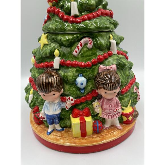 Vintage 1978 Joan Walsh Anglund Christmas Tree Children Cookie Jar - Picture 2 of 11